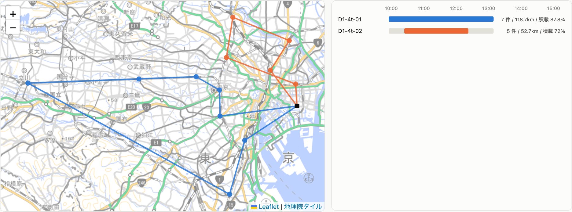 MOAI-Apps 配車最適化画面