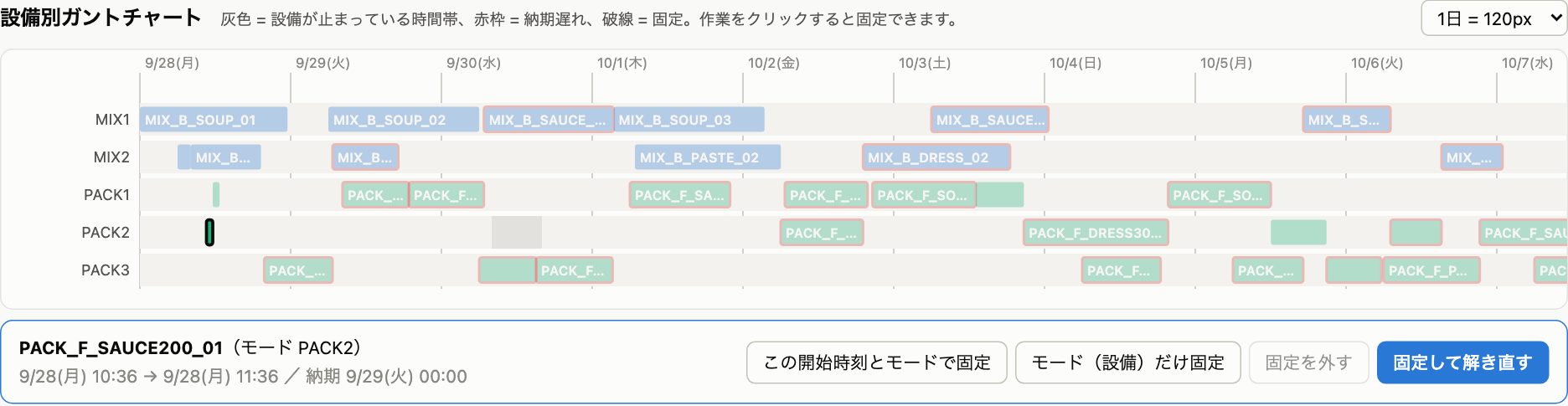 scheduler 画面
